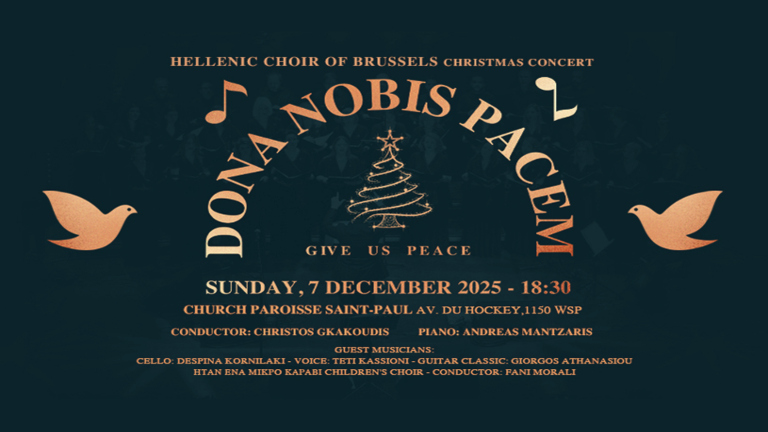 Ελληνική Χορωδία Βρυξελλών: Χριστουγεννιάτικη Συναυλία «DONA NOBIS PACEM» με μήνυμα ειρήνης στις 7 Δεκεμβρίου